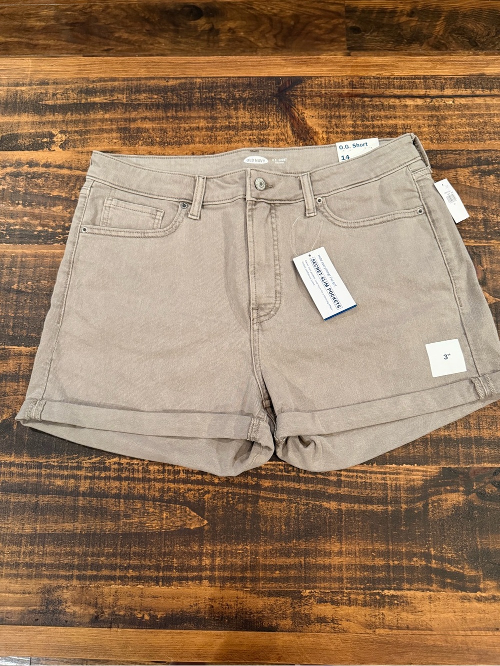 Old Navy Women's Taupe Cuffed Jean Shorts - Neutral Taupe